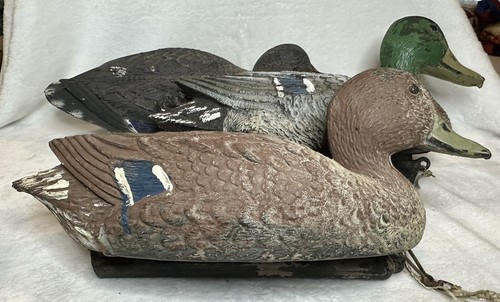 Lote (4) Patos señuelo vintage plástico deportivo Italia, G&H y papel maché con ojo de cristal - Imagen 10 de 17