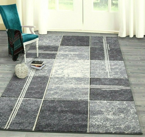 MODERN RUGS DESIGN SILVER GREY SOFT LARGE LIVING ROOM FLOOR BEDROOM CARPET - Picture 2 of 17