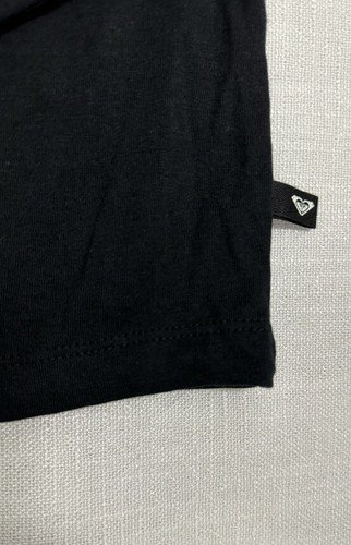 Roxy Women Black Long Sleeve Logo Top Polo Size Medium 10 12 Classic - Picture 3 of 8