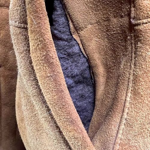 Shearling Leather Coat Vintage Men Coat Brown Made In Italy Fur Lined 42 EU52 - Imagen 9 de 23