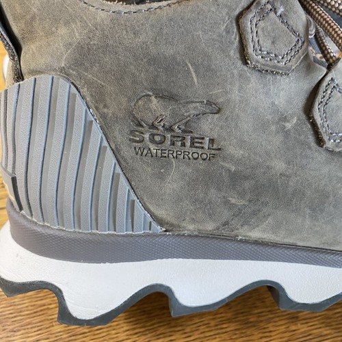Sorel Womens Kinetic Caribou Ankle Boot Sz 6 Gray/Green Waterproof Lace Up - Picture 7 of 11