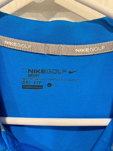 NIKE GOLF Standard Fit DRI-FIT Men's L Short-Sleeve Light Blue Golf Polo Shirt - Picture 2 of 4