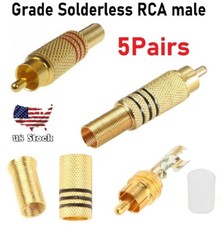 10 Pack Screw-on Strain Relief RCA male Metal Audio Video Connector Adapter R23