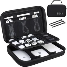 Lacdo Hard Travel Electronic Organizer Case for MacBook Power Adapter Charger...
