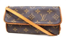 Auth Louis Vuitton Pochette Twin PM CrossbodyBag Monogram Canvas M51854 LV 49301