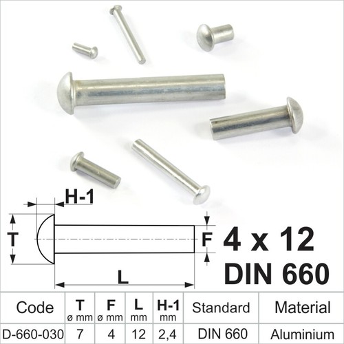 Massive Aluminium Rundkopfnieten DIN 660 Durchmesser 2mm 2,5mm 3mm 4mm 5mm 6mm Kuppeltopf - Bild 33 von 64