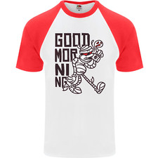 Good Morning Mummy Coffee Halloween Mens S/S Baseball T-Shirt