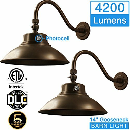 14in Brown Led 14in Brown Led Gooseneck Light 2 Pack 5000k
