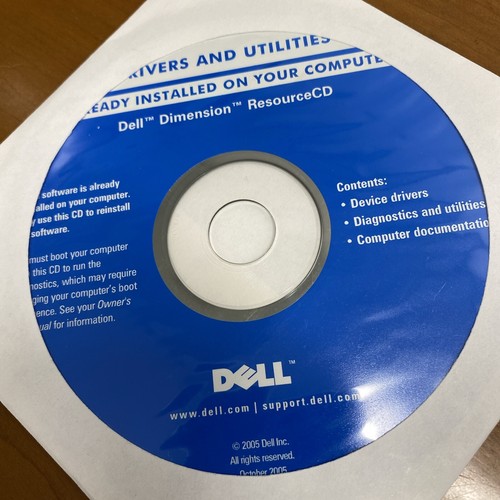 Dell Dimension Resource CD Reinstall Drivers and Utilities Computer P/N 0CD016