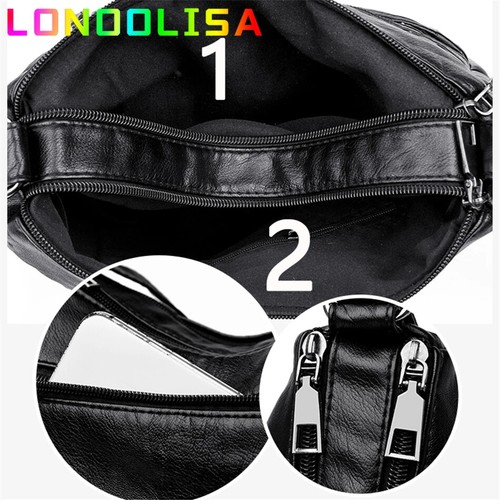 High Quality Women's Soft PU Leather Shoulder Bags Multi-Layer Pockets - Picture 21 of 31