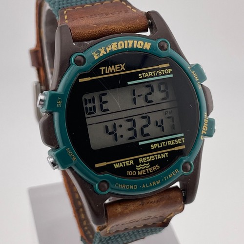 Timex Expedition Watch Mens Vintage Digital Chronograph Alarm Timer 40mm Case