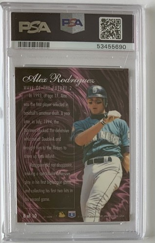 1994 Flair Wave of the Future 2 Alex Rodriguez RC Rookie PSA 9 MINT Card #8 ⚾️🔥 - Picture 4 of 6