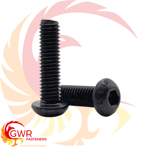 5/16" UNC SOCKET BUTTON HEAD SCREW 10.9 HIGH TENSILE STEEL ALLEN KEY BLACK BOLTS - Picture 2 of 3