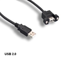  Lot10 3Ft Panel-Mount USB 2.0 Type A Extension Cable 480 Mbps Sync Charge Data