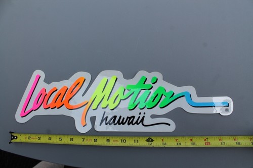 LOCAL MOTION Hawaii Surf Clear Neon Rainbow OG 80's LM1 Vintage Surfing STICKER - Picture 2 of 14