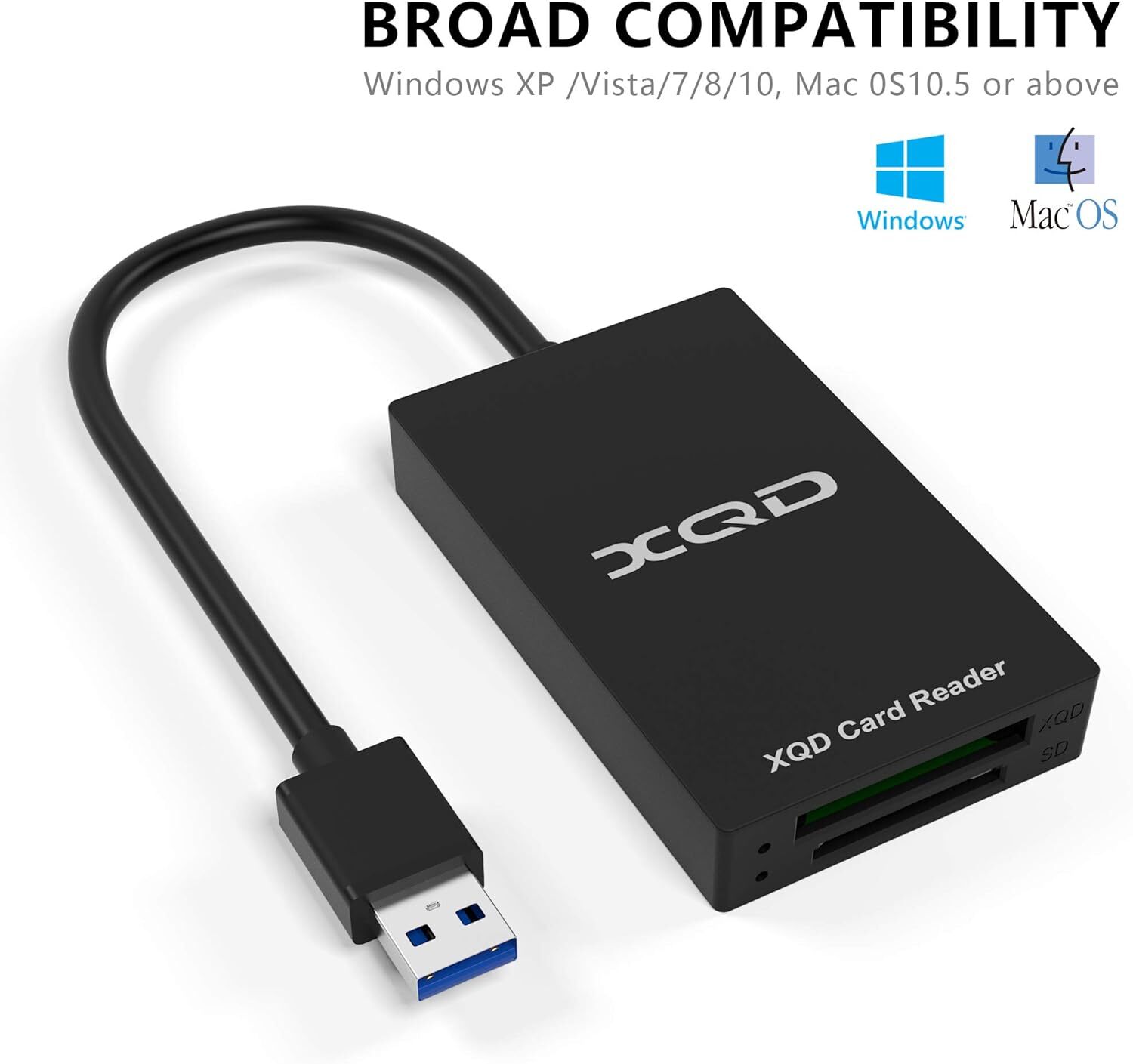 XQD Card Reader USB 3.0 XQD/SD Card Reader Dual Slot Memory Card Reader