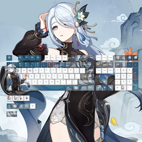118 key Genshin Impact theme keycap PBT Ganyu Yae Miko Zhongli - Picture 26 of 44