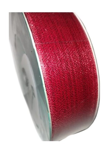 1.5" x 50 Yds Premium Holiday Wedding Wired Edge Ribbon Red Foil Weave Mega Roll - Picture 2 of 3
