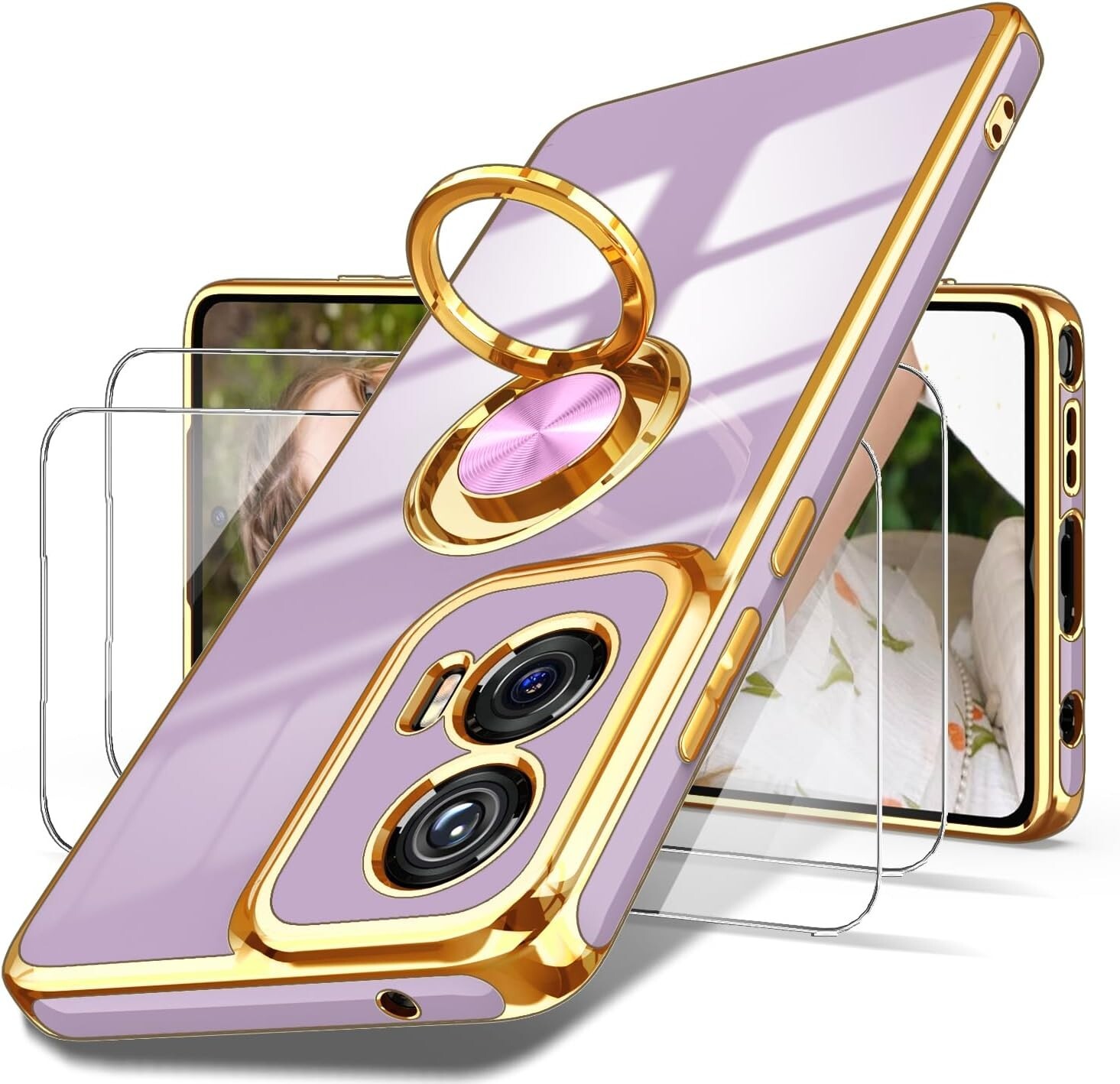 For Moto G Stylus 5G 2024 Case With 360° Rotatable Ring Holder Kickstand Cover