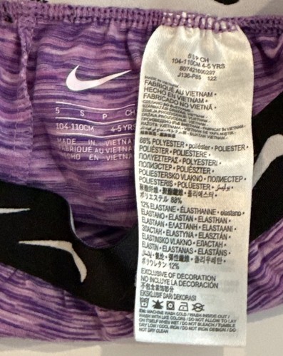 Nike Dri Fit Shirt Top & Shorts Set 2Pc Outfit Purple Gray Girls Small 4-5Yrs - Picture 13 of 21
