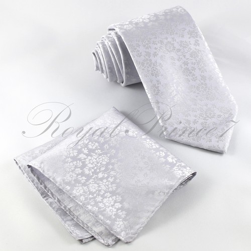 Classic Floral Paisley Neck tie and & Pocket Square Hankie Formal Party Wedding - Picture 8 of 9