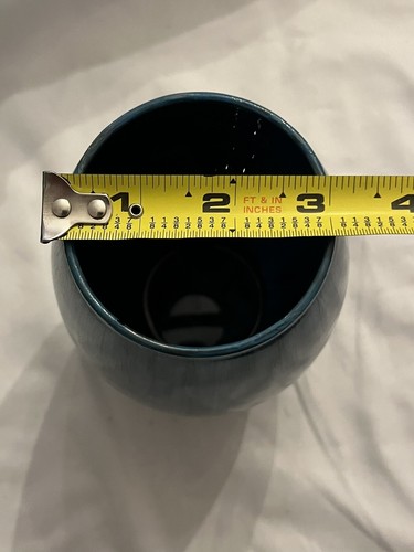 Schöne ozeanblaue, tauchbemalte handgemachte 7-1/4 Zoll Glasvase - Bild 4 von 6