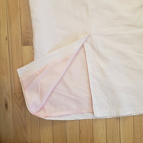 Talbots Petites Women Irish Linen Long Maxi Dress 10 10P Pink Modest Spring - Picture 9 of 12