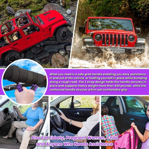 4 x Roll Bar Grab Handles Grip Handle for Jeep Wrangler YJ TJ JK JL Gladiator JT - Picture 5 of 9