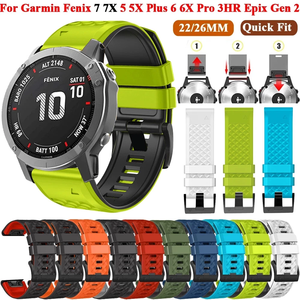 26MM Silicone Watchband Strap Bracelet Pour Garmin Fenix 6X/5X Plus/3  HR/D2Bravo