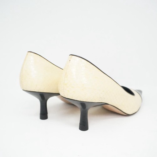 Chanel python leather pointed toe pumps in beige size 36.5 used Vintage - Picture 13 of 21