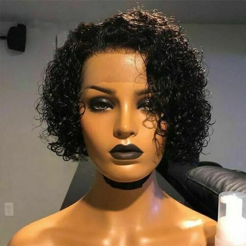 Lace Front Wig New Fashion Women's Medium Natural Black Curly Synthetic Hair Wig - Picture 1 of 7
