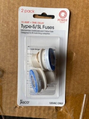 GE Type-S/SL Fuse, 2 Pack, 15 Amp, Time Delay, 125VAC, UL 