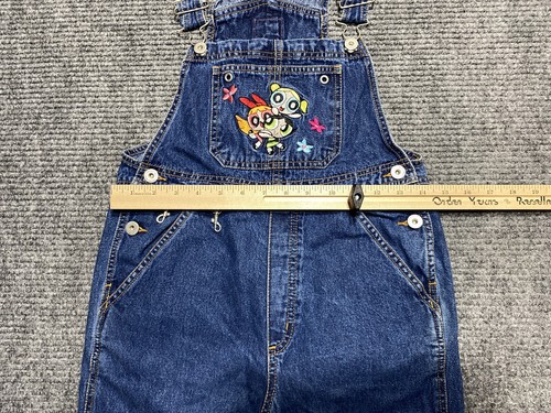 Vintage Power Puff Girls Overalls Girls 7/8 Blue Denim Cartoon Network Y2K 90s - Picture 7 of 10