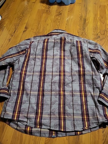 Cremieux Premium Denim 2XT Longsleeve Paisley Button-Up Shirt 54"x 32" Cotton - Picture 11 of 13