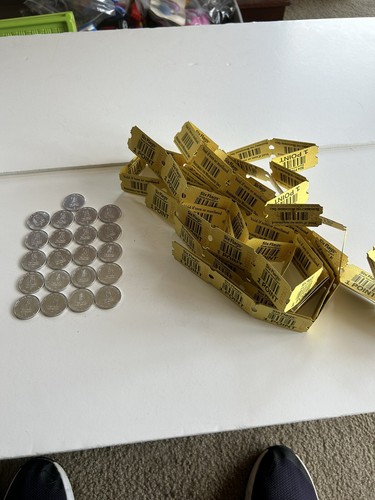 Arcade Game Tokens And 94 Tickets Six Flags Great Adventure 1 Each For Prizes - Picture 1 of 5