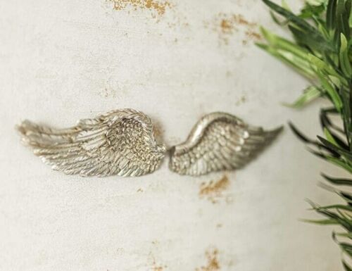 Angel Wings Ornament Set Fairy Feathered Home Silver White Decorations Grave - Picture 6 of 23