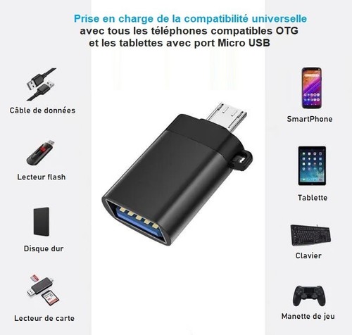 OTG Adapter with USB 3.0 Female to Micro USB Male with Strap Loop - Picture 4 of 24