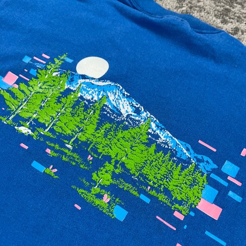 Vintage Pikes Peak Shirt Mens Large Blue Colorado 80s Made In USA Single Stitch - Picture 9 of 14
