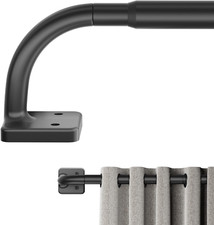 Curtain Rods for Windows 36 to 60 Inch, 5/8" Blackout Wrap around Curtain Rod Te