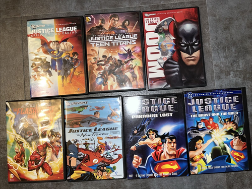 Justice League Animated 7 DVD Lot Batman Superman Flash Wonder Woman - Picture 1 of 13