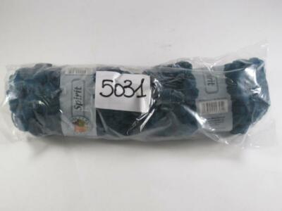 KNÄUEL 100% POLYESTER PON-PON-OPTIK PFAUENBLAU EISEN 6/7 100g LA5031