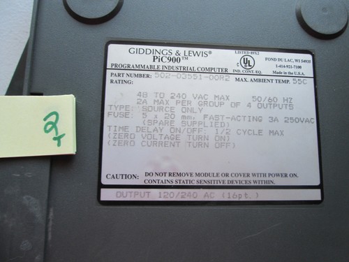 GIDDINGS LEWIS MODULE PIC900 502-03551-00R2 OUTPUT 120/240 AC (115) - Picture 2 of 8