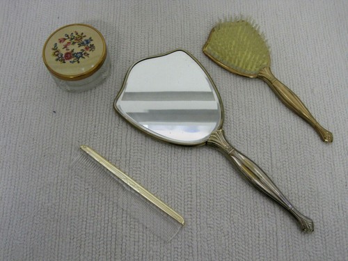 Antiguo juego de tocador de 4 piezas con caja original hecho en EE. UU. ¡ENVÍO RÁPIDO!! - Imagen 2 de 12