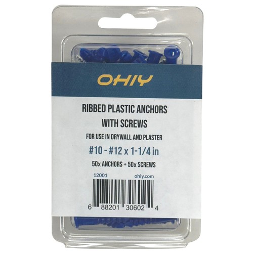 50x Expansion Wall Anchors with 50x Screws Set for 1/4in Drill Hole Installation - 第 2/16 張圖片