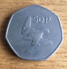 1978 IRELAND WOODCOCK 50p IRISH COIN EIRE FIFTY PENCE