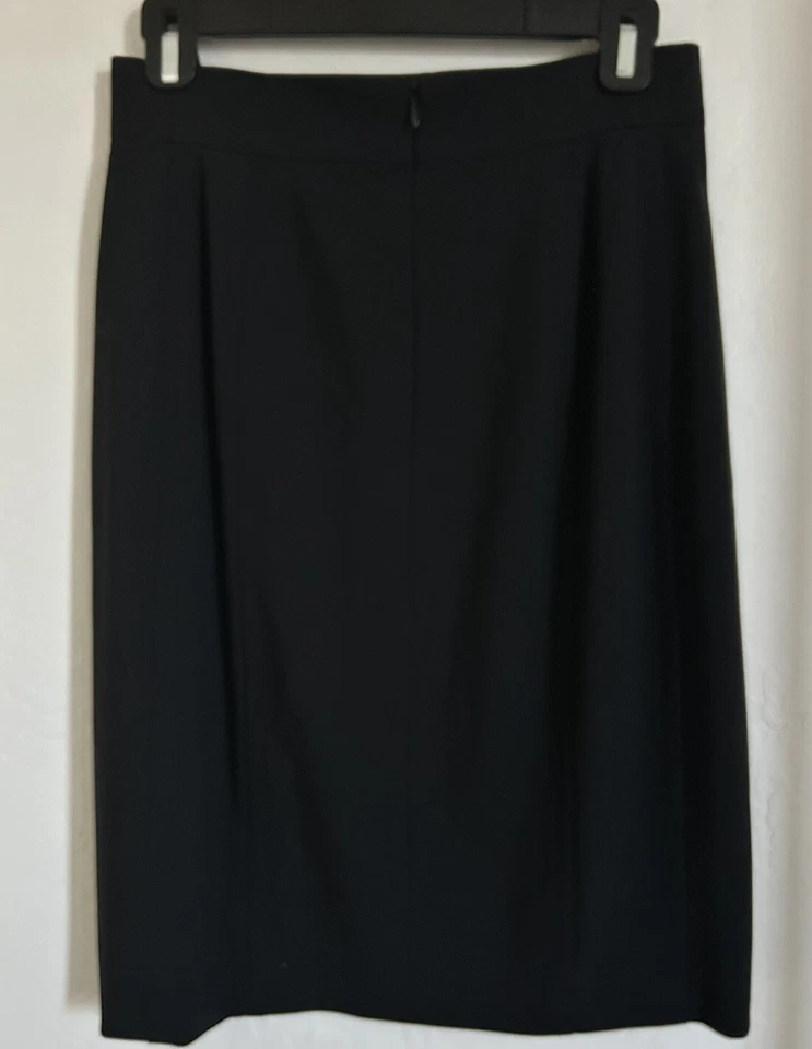 NUEVO CON ETIQUETAS AKRIS Punto Negro 100% Lana Falda Lápiz Talla 6 EE. UU.