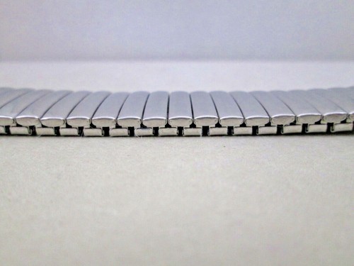 17mm lug size st. steel stretch watch band for Swatch silver tone shiny 6" - Picture 4 of 5