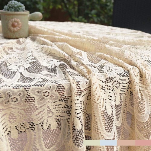 78" White Vintage Embroidered Lace Tablecloth Round Table Topper Wedding Decor - Picture 5 of 5