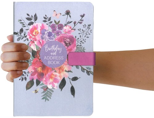 A5 Address & Birthday Book With Magnetic Closure Pastel Satin Vintage Style - Picture 13 of 13