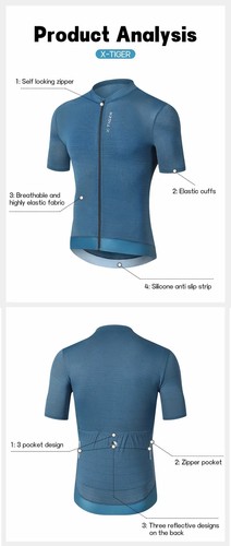 Summer Cycling Men Breathable Cycling Short Sleeve Shirt Lightweight Cycling Top - Picture 11 of 17